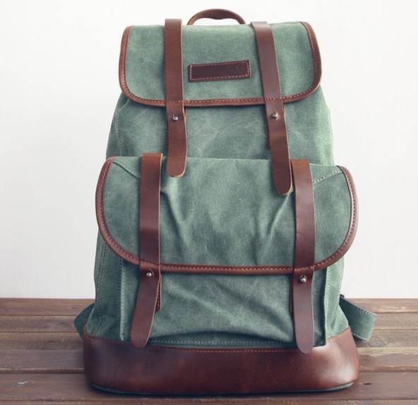 Olive Canvas Backpack, Backpack , Leather , Messenger Bags , Clutch Bag ,student Canvas Backpack Leisure Packs